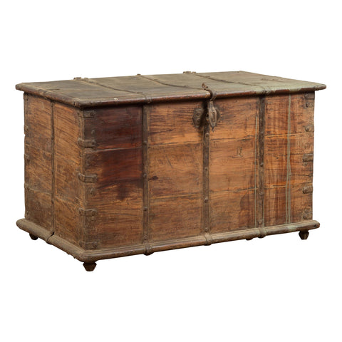 19th Century Blanket Chest with Brass Hardware and Rustic Character-YN7665-18. Asian & Chinese Furniture, Art, Antiques, Vintage Home Décor for sale at FEA Home