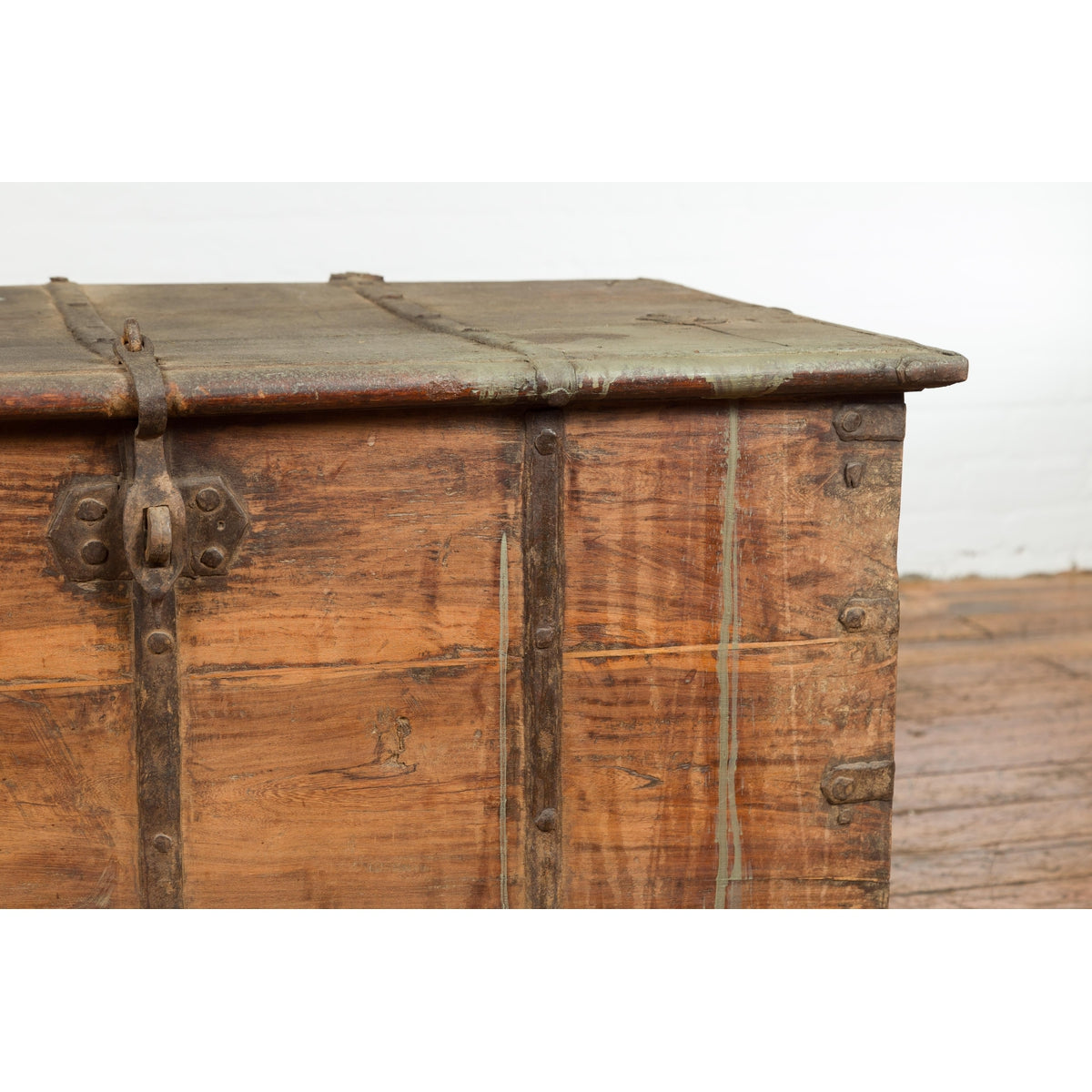19th Century Blanket Chest with Brass Hardware and Rustic Character-6. Asian &amp; Chinese Furniture, Art, Antiques, Vintage Home Décor for sale at FEA Home