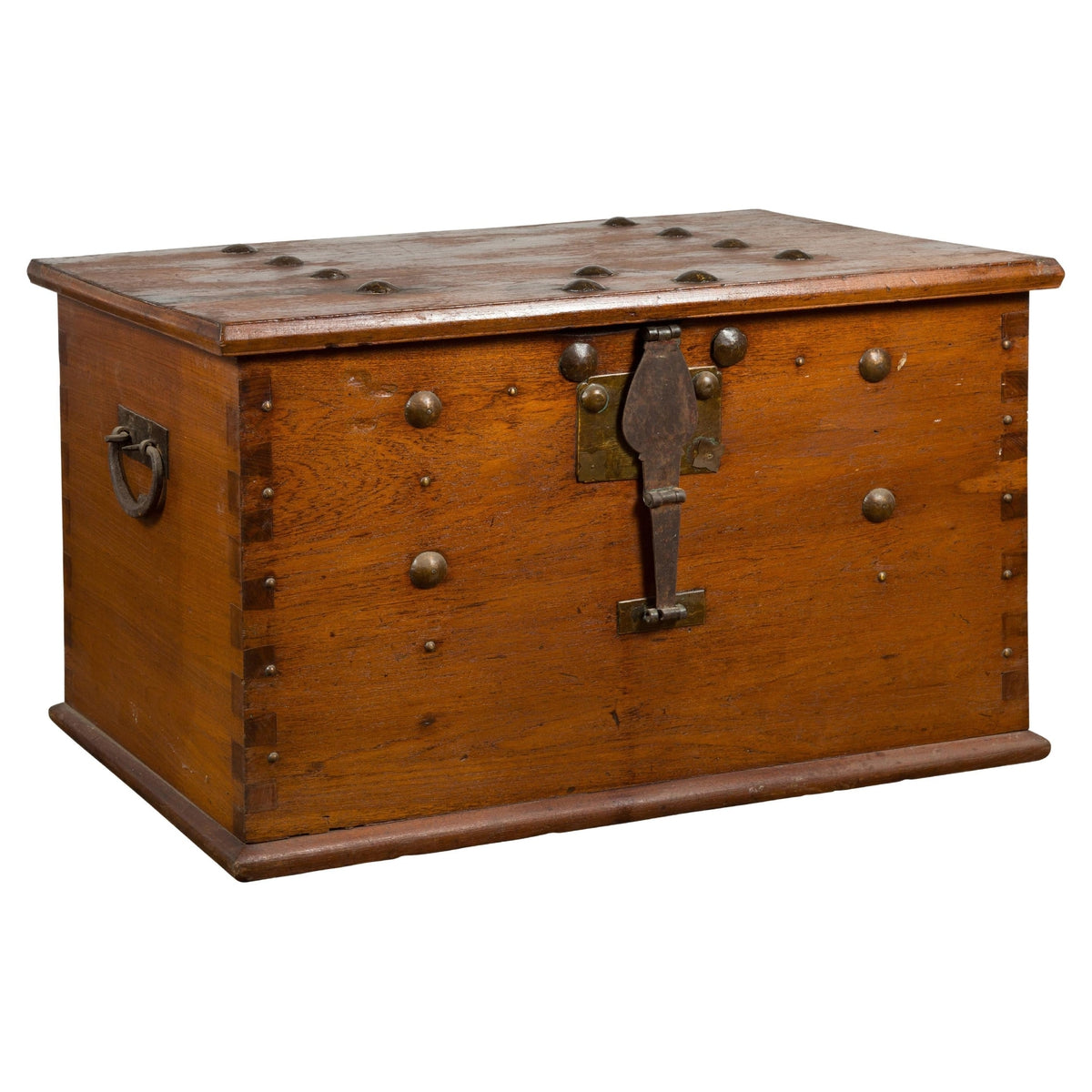 Indonesian Vintage Chest with Unique Latch & Side Handles-1. Asian & Chinese Furniture, Art, Antiques, Vintage Home Décor for sale at FEA Home