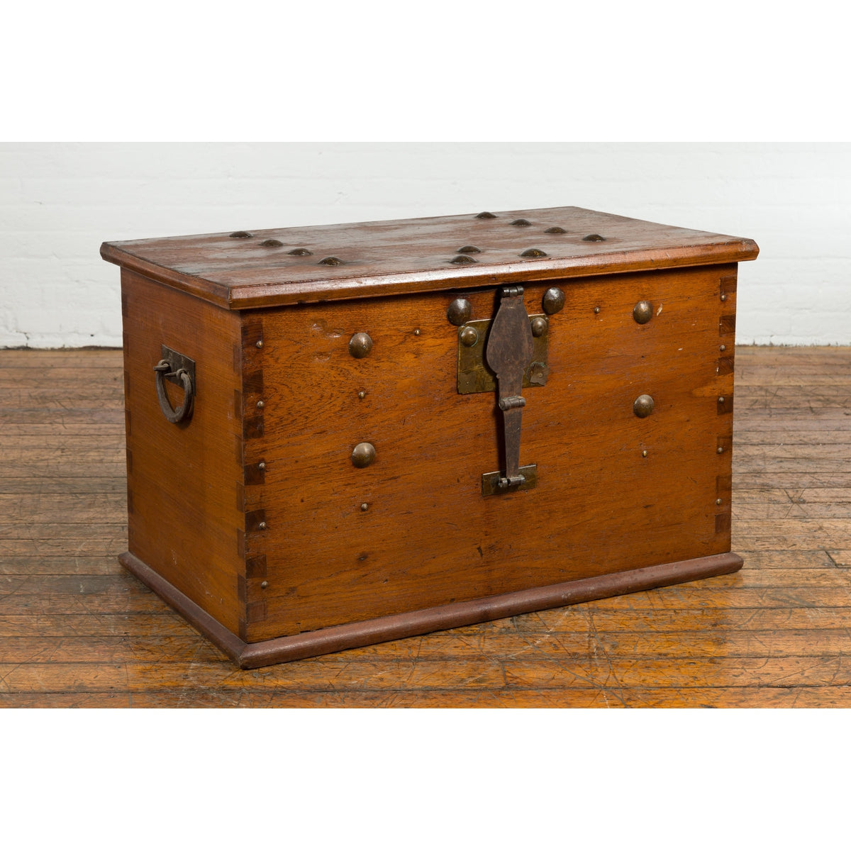Indonesian Vintage Chest with Unique Latch & Side Handles-2. Asian & Chinese Furniture, Art, Antiques, Vintage Home Décor for sale at FEA Home