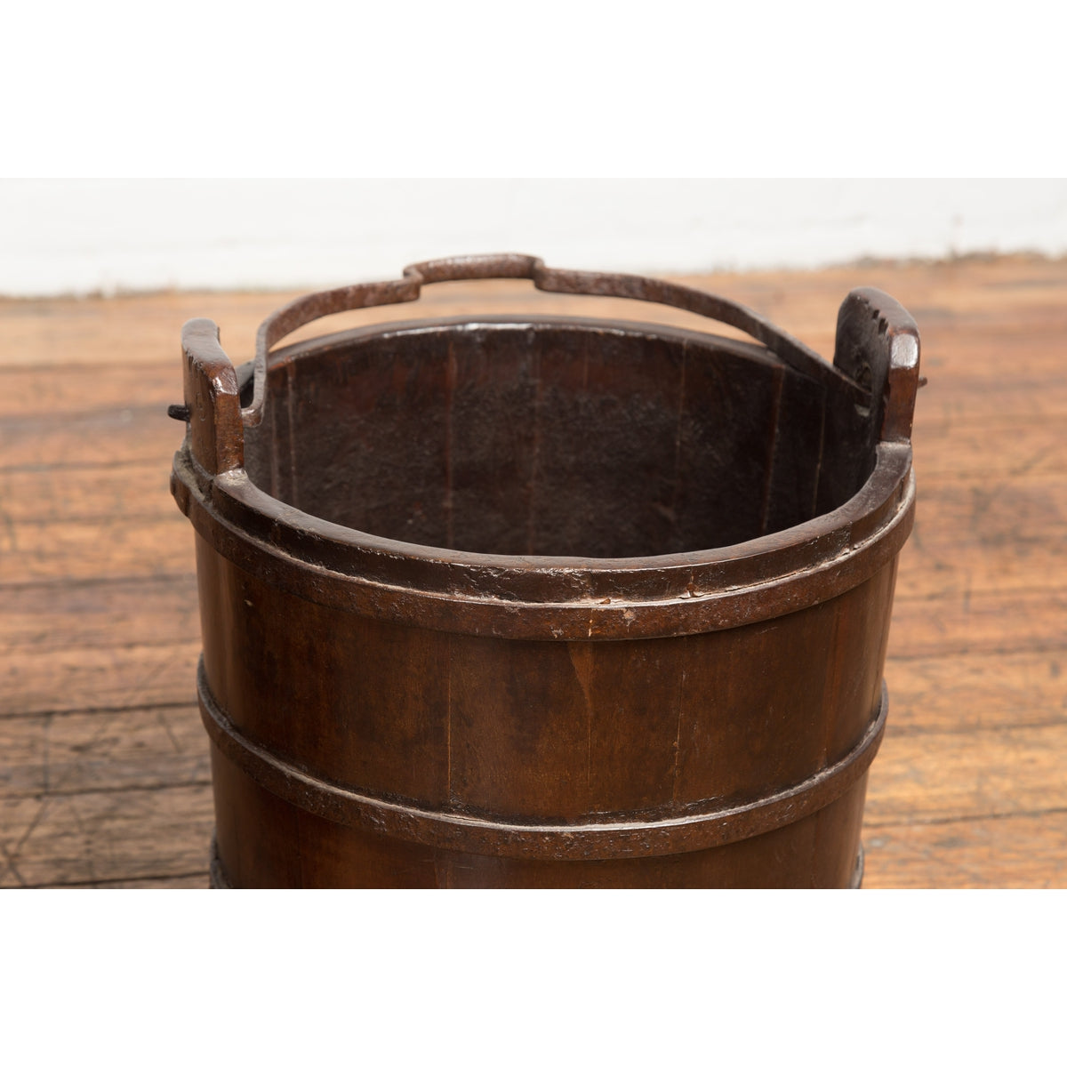 19th Century Chinese Wooden Well Buckets with Dark Brown Lacquer, Sold Each-10. Asian &amp; Chinese Furniture, Art, Antiques, Vintage Home Décor for sale at FEA Home