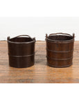 19th Century Chinese Wooden Well Buckets with Dark Brown Lacquer, Sold Each-2. Asian & Chinese Furniture, Art, Antiques, Vintage Home Décor for sale at FEA Home