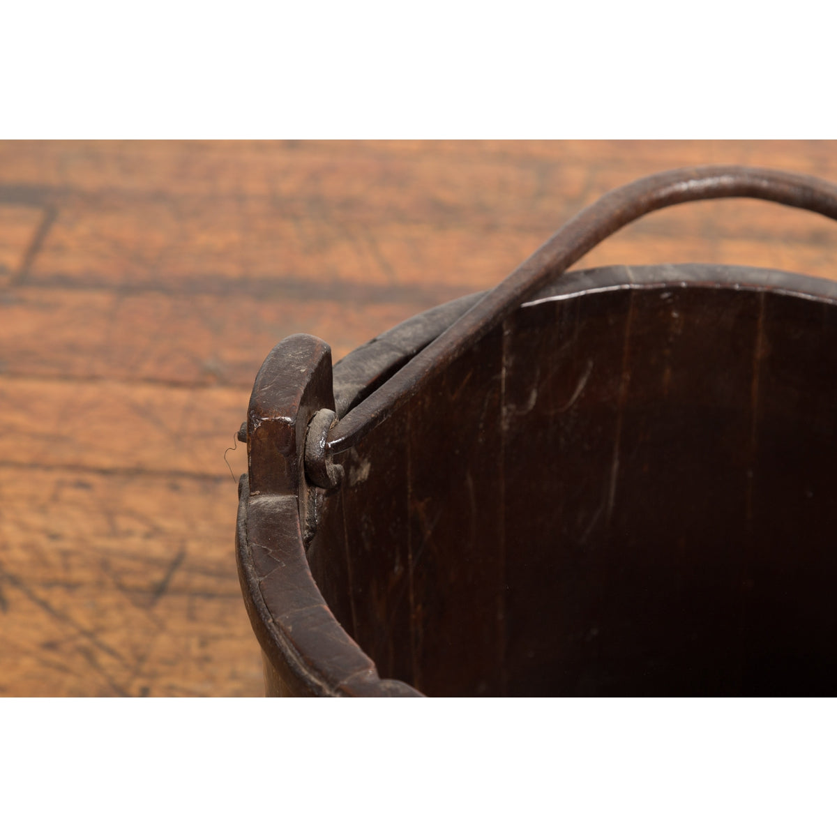 19th Century Chinese Wooden Well Buckets with Dark Brown Lacquer, Sold Each-9. Asian &amp; Chinese Furniture, Art, Antiques, Vintage Home Décor for sale at FEA Home