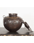 Antique Indian 19th Century Iron Lidded Water Vessel with Brass Accents-3. Asian & Chinese Furniture, Art, Antiques, Vintage Home Décor for sale at FEA Home