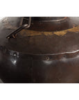 Antique Indian 19th Century Iron Lidded Water Vessel with Brass Accents-8. Asian & Chinese Furniture, Art, Antiques, Vintage Home Décor for sale at FEA Home