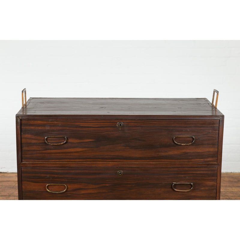 Dark Brown Antique Wooden Tansu Dresser Chest-YN7715-13. Asian & Chinese Furniture, Art, Antiques, Vintage Home Décor for sale at FEA Home