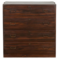 Dark Brown Antique Wooden Tansu Dresser Chest