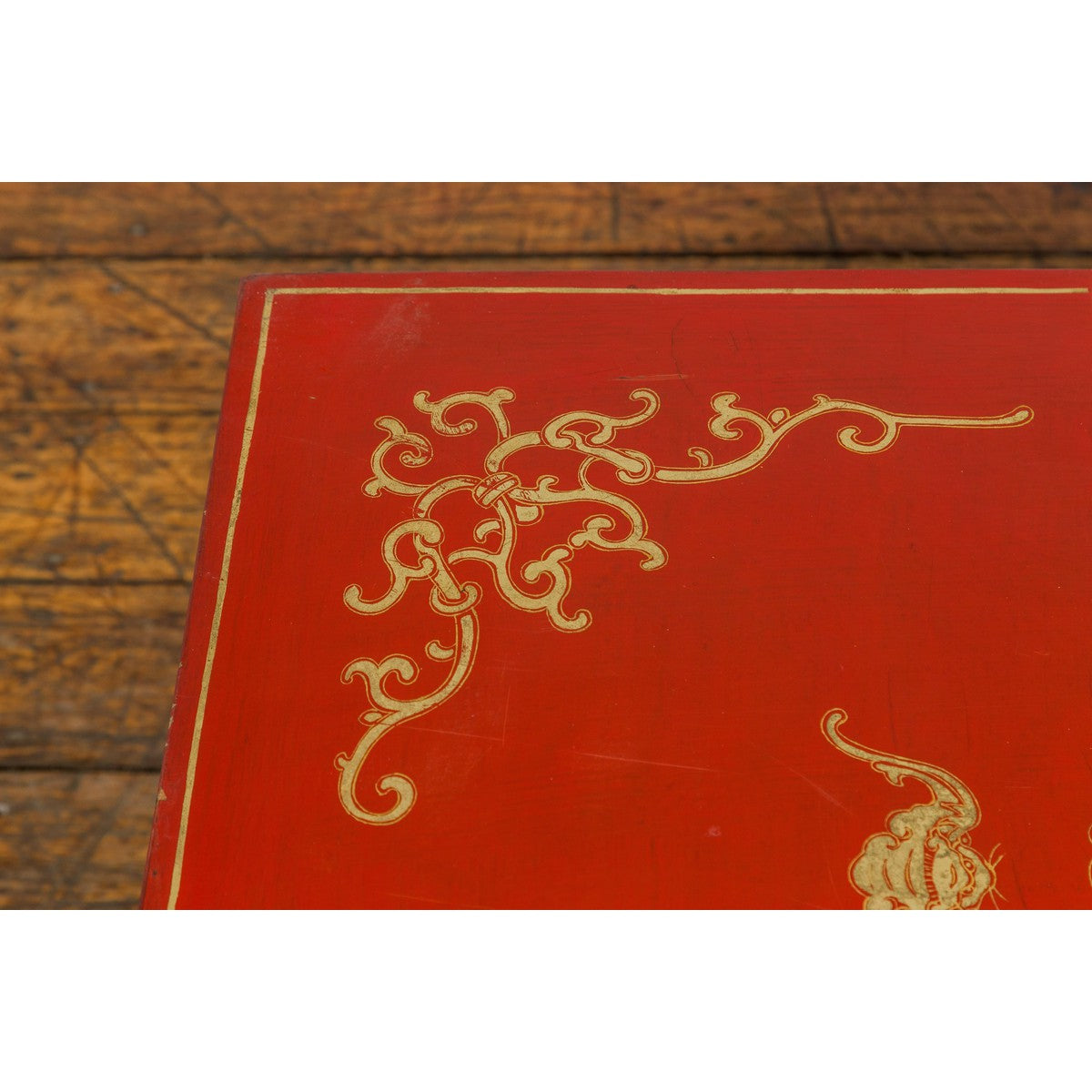 Vintage Chinese Red Lacquer Blanket Chest with Bat, Guardian Lion, Cloud Motifs-13. Asian &amp; Chinese Furniture, Art, Antiques, Vintage Home Décor for sale at FEA Home