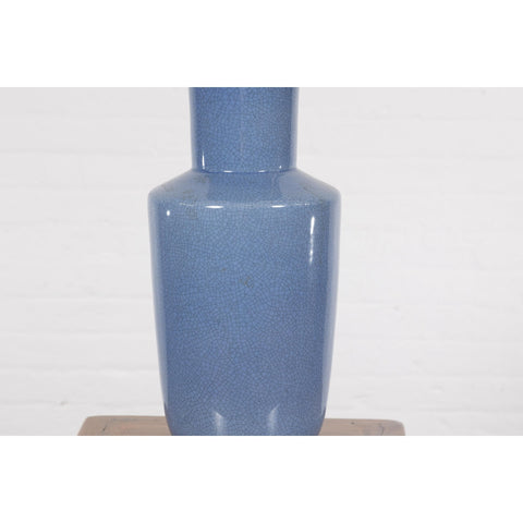 Crackle Blue Chinese Vintage Vase-YN775-7. Asian & Chinese Furniture, Art, Antiques, Vintage Home Décor for sale at FEA Home