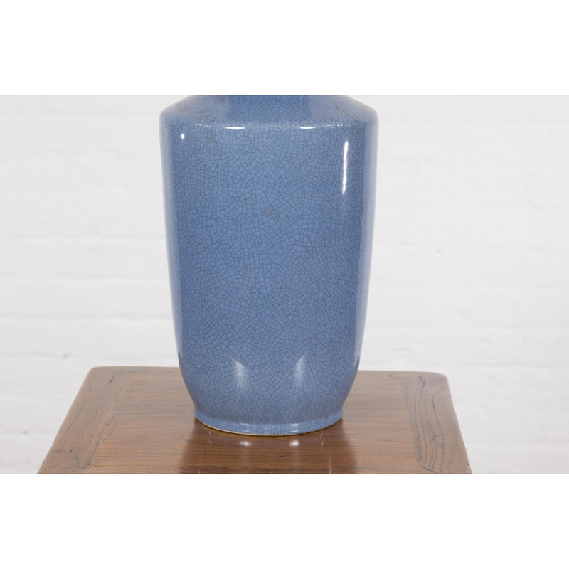 Crackle Blue Chinese Vintage Vase-YN775-8. Asian & Chinese Furniture, Art, Antiques, Vintage Home Décor for sale at FEA Home