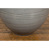 Silver Grey Glazed Ceramic Vase-YN7763-8. Asian & Chinese Furniture, Art, Antiques, Vintage Home Décor for sale at FEA Home