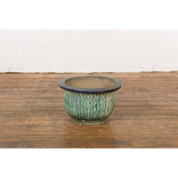 Qing Dynasty Period Multi-Glaze Planter with Green and Blue Accents