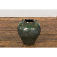 Small Dark Green Antique Glazed Ceramic Jar-YN7777-13. Asian & Chinese Furniture, Art, Antiques, Vintage Home Décor for sale at FEA Home
