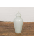 White Porcelain Vintage Vase with Lid-16. Asian & Chinese Furniture, Art, Antiques, Vintage Home Décor for sale at FEA Home