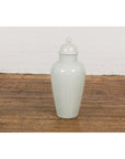 White Porcelain Vintage Vase with Lid-18. Asian & Chinese Furniture, Art, Antiques, Vintage Home Décor for sale at FEA Home
