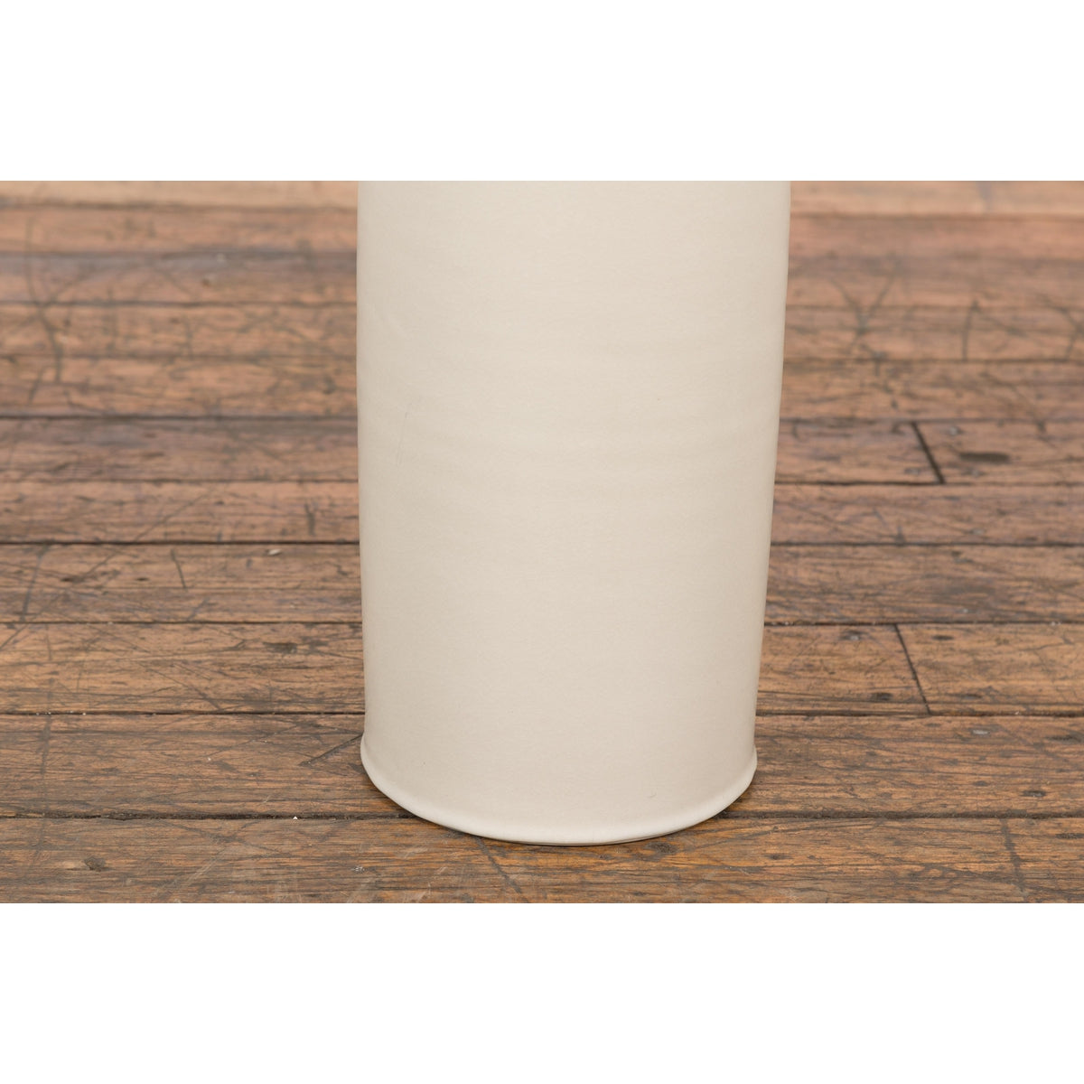 Tall Prem Collection Handmade Artisan Cream Glaze Vase with Slender Lines-9. Asian &amp; Chinese Furniture, Art, Antiques, Vintage Home Décor for sale at FEA Home