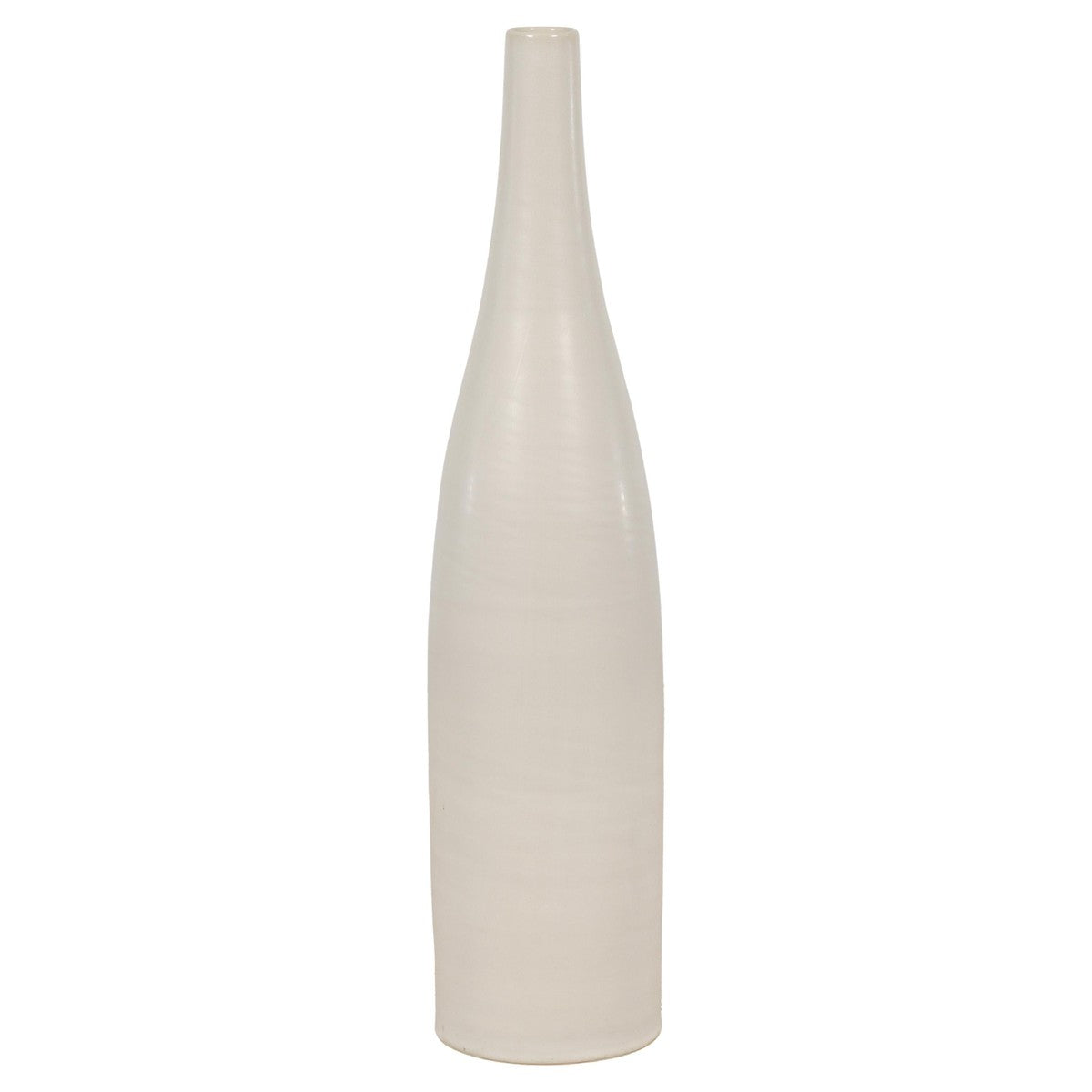 Tall Artisan Made Contemporary Vase with Cream Glaze-1. Asian & Chinese Furniture, Art, Antiques, Vintage Home Décor for sale at FEA Home