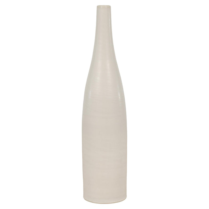 Tall Artisan Made Contemporary Vase with Cream Glaze-YN7801-1. Asian & Chinese Furniture, Art, Antiques, Vintage Home Décor for sale at FEA Home