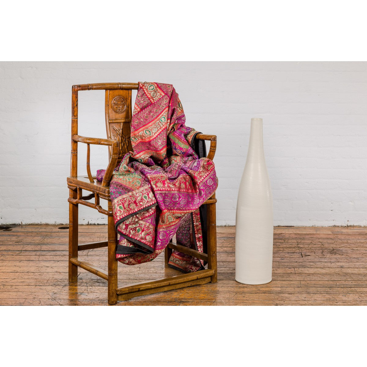 Tall Artisan Made Contemporary Vase with Cream Glaze-2. Asian & Chinese Furniture, Art, Antiques, Vintage Home Décor for sale at FEA Home