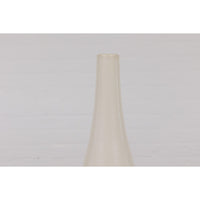 Tall Artisan Made Contemporary Vase with Cream Glaze