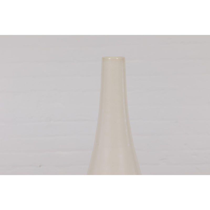 Tall Artisan Made Contemporary Vase with Cream Glaze-YN7801-4. Asian & Chinese Furniture, Art, Antiques, Vintage Home Décor for sale at FEA Home