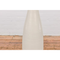 Tall Artisan Made Contemporary Vase with Cream Glaze