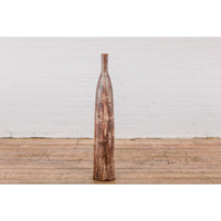 Tall and Slender Textured Brown Minimalist Ceramic Vase