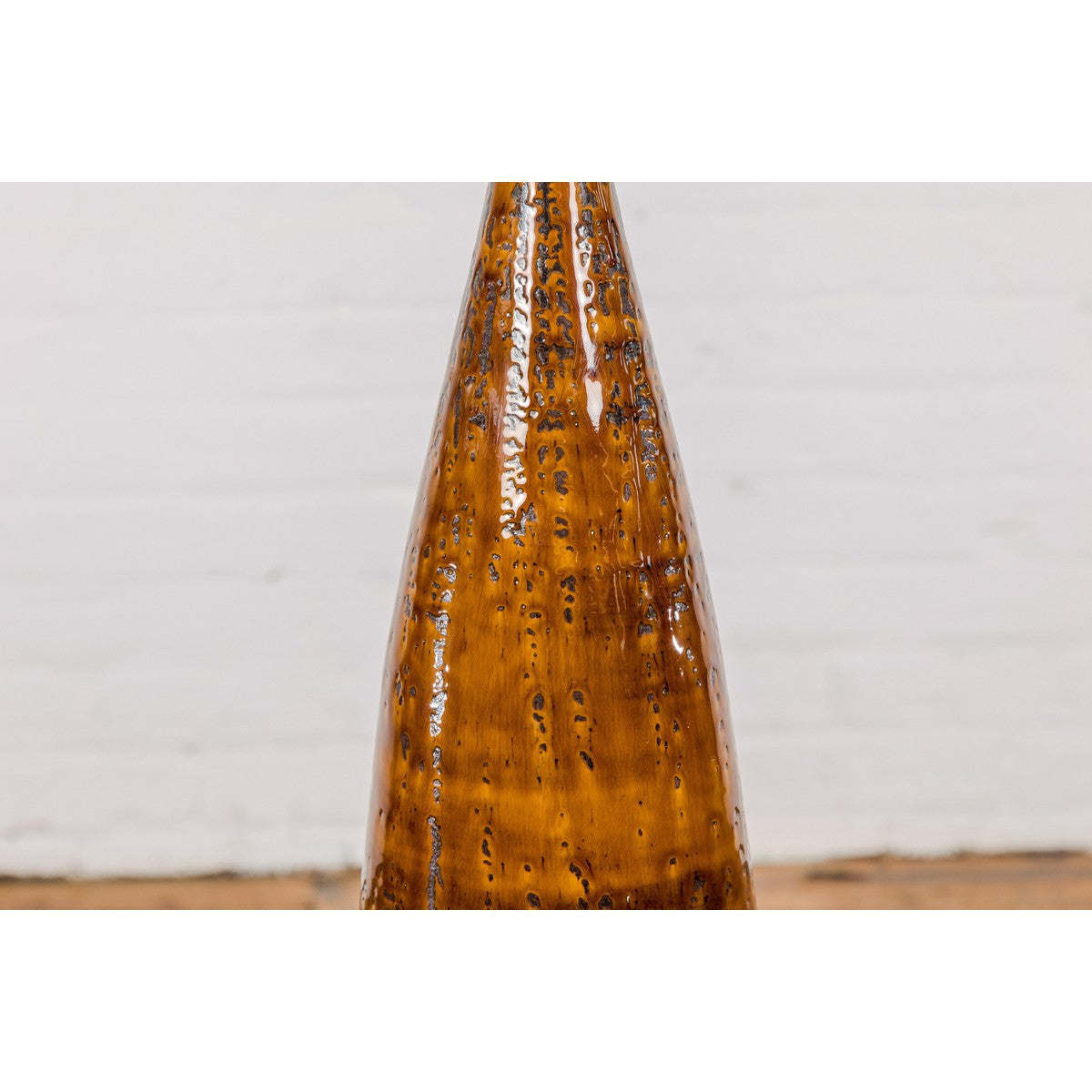 Textured Two-Tone Brown Tall Vase with Narrow Mouth, Elegant Home Decor-5. Asian &amp; Chinese Furniture, Art, Antiques, Vintage Home Décor for sale at FEA Home