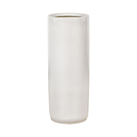 Vintage Minimalist Blanc de Chine Porcelain Circular Shaped Umbrella Stand-YN7805-16. Asian & Chinese Furniture, Art, Antiques, Vintage Home Décor for sale at FEA Home