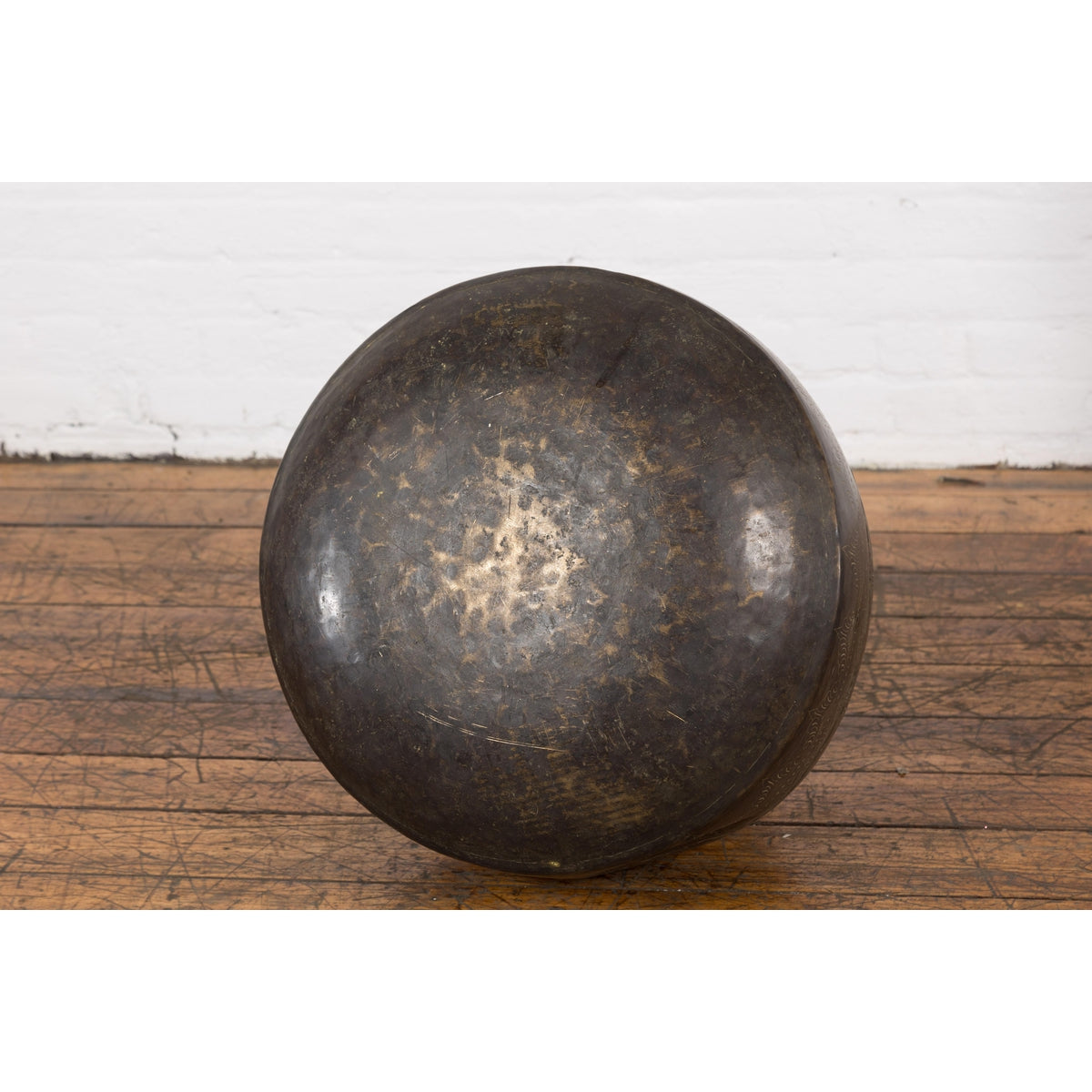 19th Century Brass Vessel with Abundant Etched Foliage Décor-14. Asian &amp; Chinese Furniture, Art, Antiques, Vintage Home Décor for sale at FEA Home