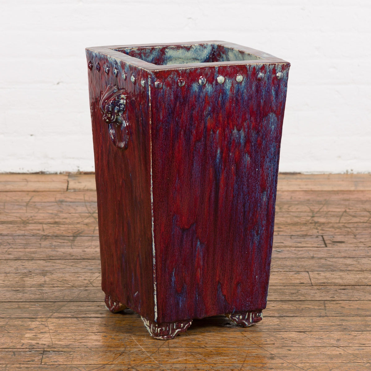 Red and Blue Chinese Vintage Ceramic Planter-10. Asian &amp; Chinese Furniture, Art, Antiques, Vintage Home Décor for sale at FEA Home