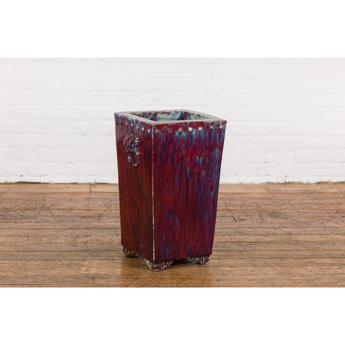 Red and Blue Chinese Vintage Ceramic Planter-11. Asian &amp; Chinese Furniture, Art, Antiques, Vintage Home Décor for sale at FEA Home