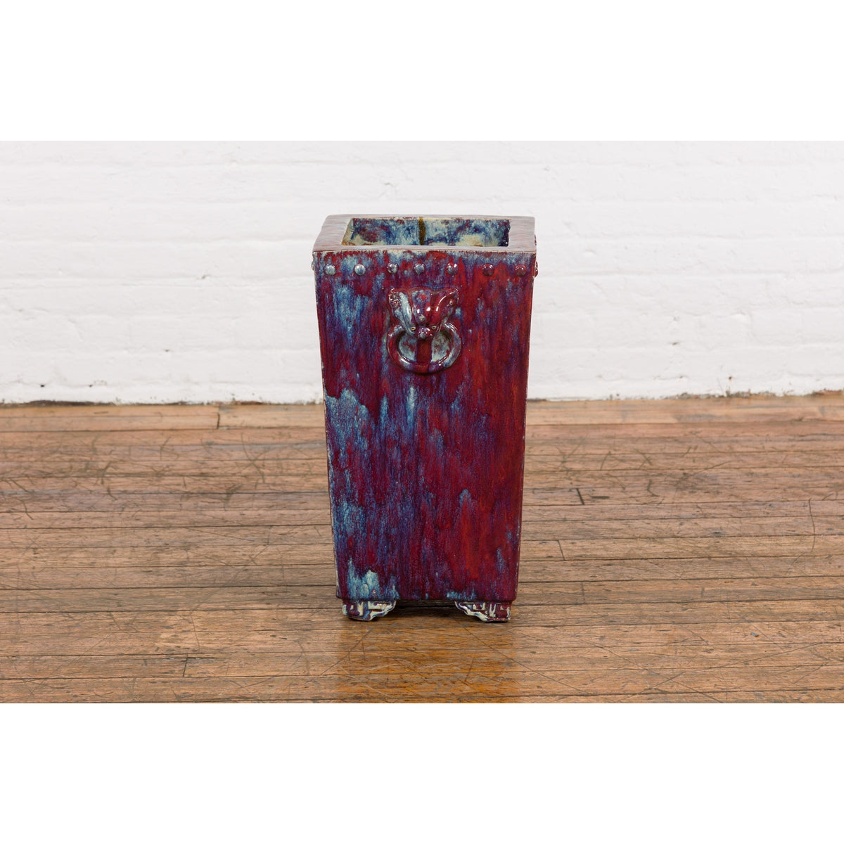 Red and Blue Chinese Vintage Ceramic Planter-14. Asian &amp; Chinese Furniture, Art, Antiques, Vintage Home Décor for sale at FEA Home