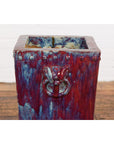Red and Blue Chinese Vintage Ceramic Planter-15. Asian & Chinese Furniture, Art, Antiques, Vintage Home Décor for sale at FEA Home