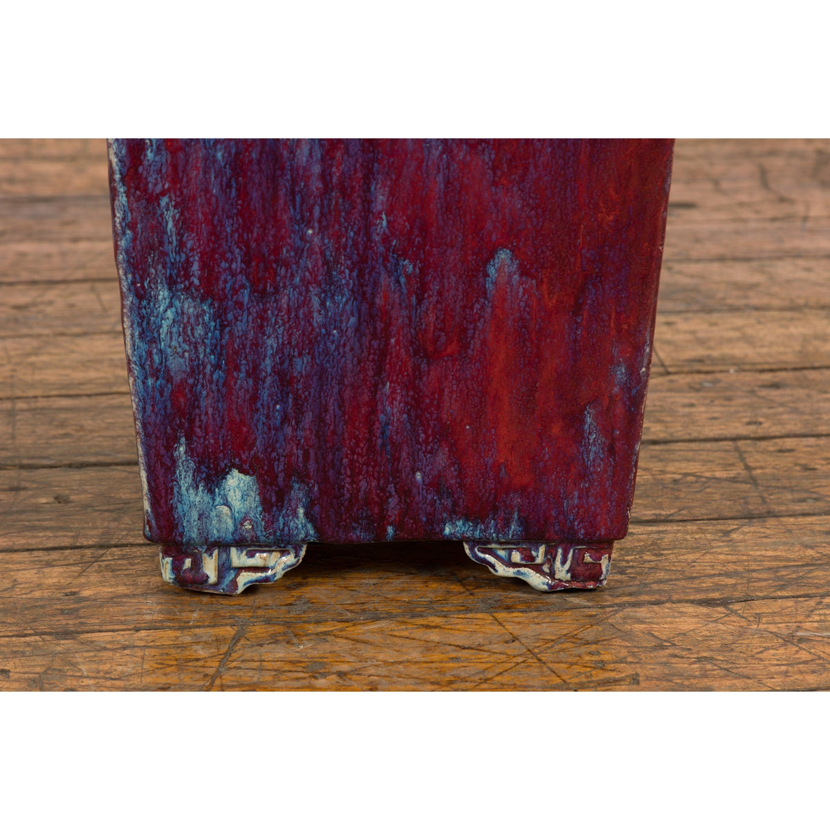 Red and Blue Chinese Vintage Ceramic Planter-16. Asian &amp; Chinese Furniture, Art, Antiques, Vintage Home Décor for sale at FEA Home