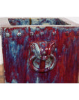 Red and Blue Chinese Vintage Ceramic Planter-17. Asian & Chinese Furniture, Art, Antiques, Vintage Home Décor for sale at FEA Home