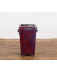 Red and Blue Chinese Vintage Ceramic Planter-2. Asian & Chinese Furniture, Art, Antiques, Vintage Home Décor for sale at FEA Home