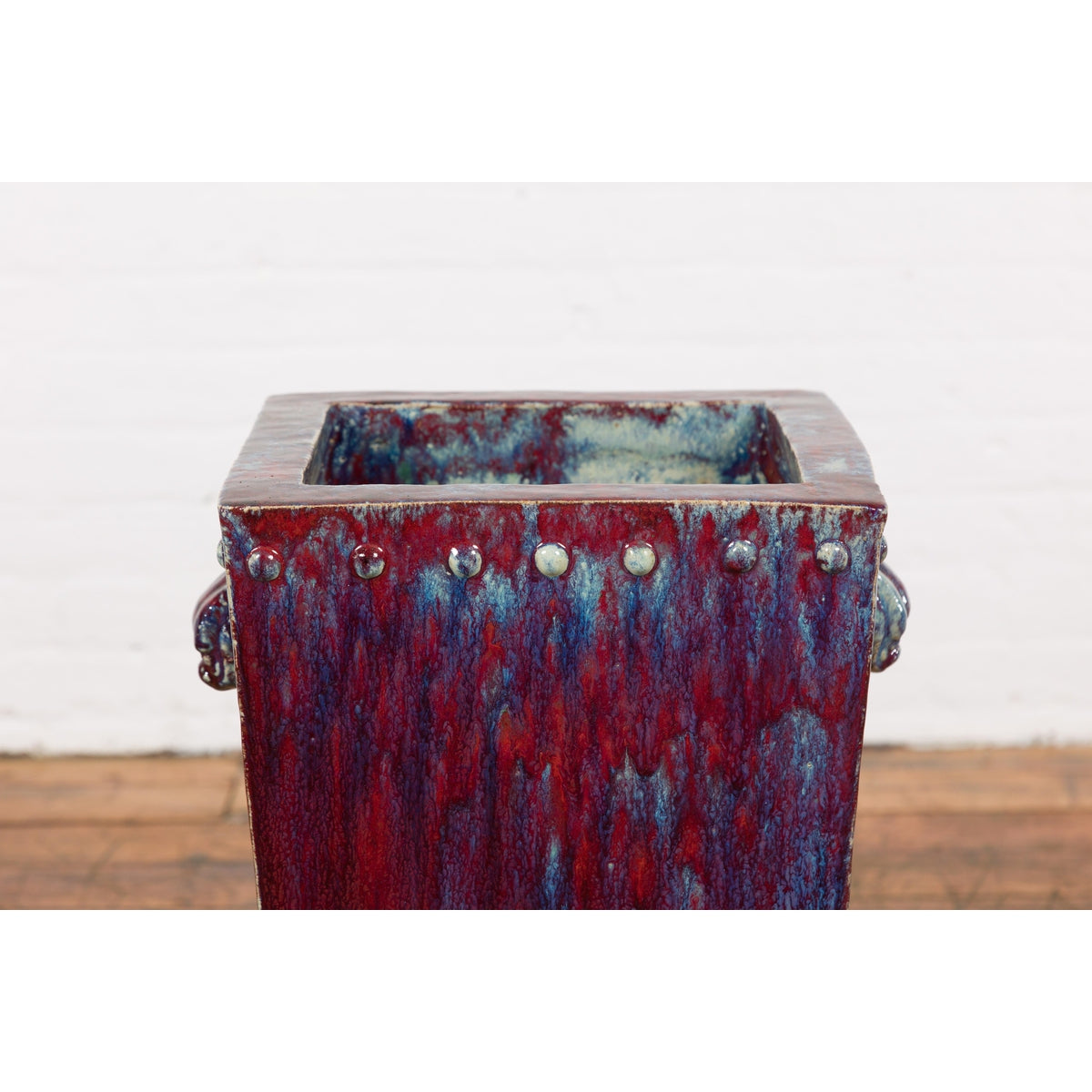Red and Blue Chinese Vintage Ceramic Planter-4. Asian &amp; Chinese Furniture, Art, Antiques, Vintage Home Décor for sale at FEA Home