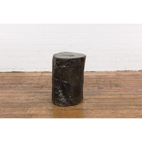 Dark Brown Wooden Tree Stump End Table-YN7831-15. Asian & Chinese Furniture, Art, Antiques, Vintage Home Décor for sale at FEA Home