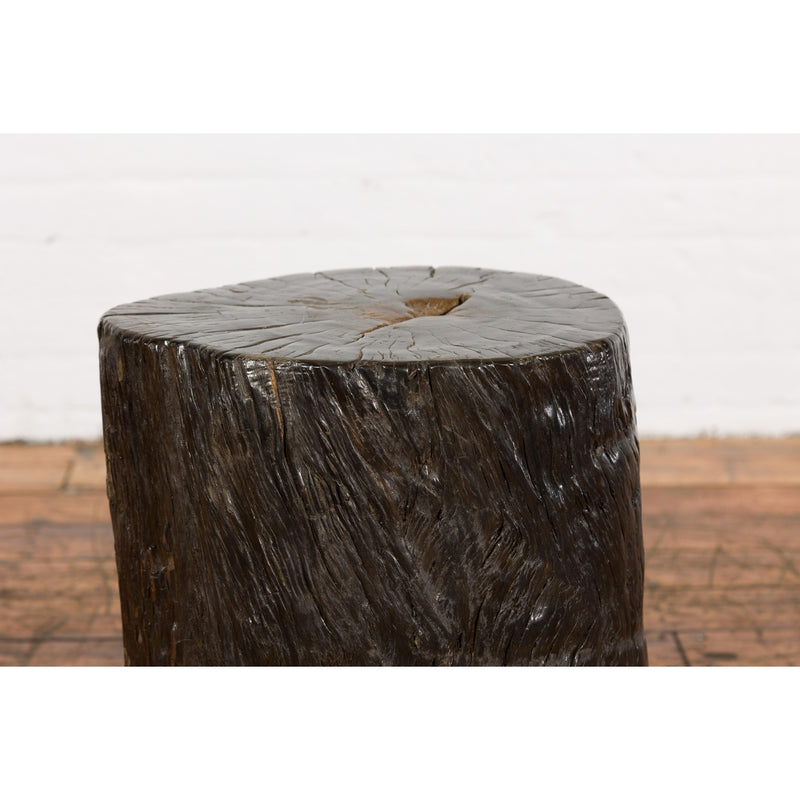 Dark Brown Wooden Tree Stump End Table-YN7831-5. Asian & Chinese Furniture, Art, Antiques, Vintage Home Décor for sale at FEA Home