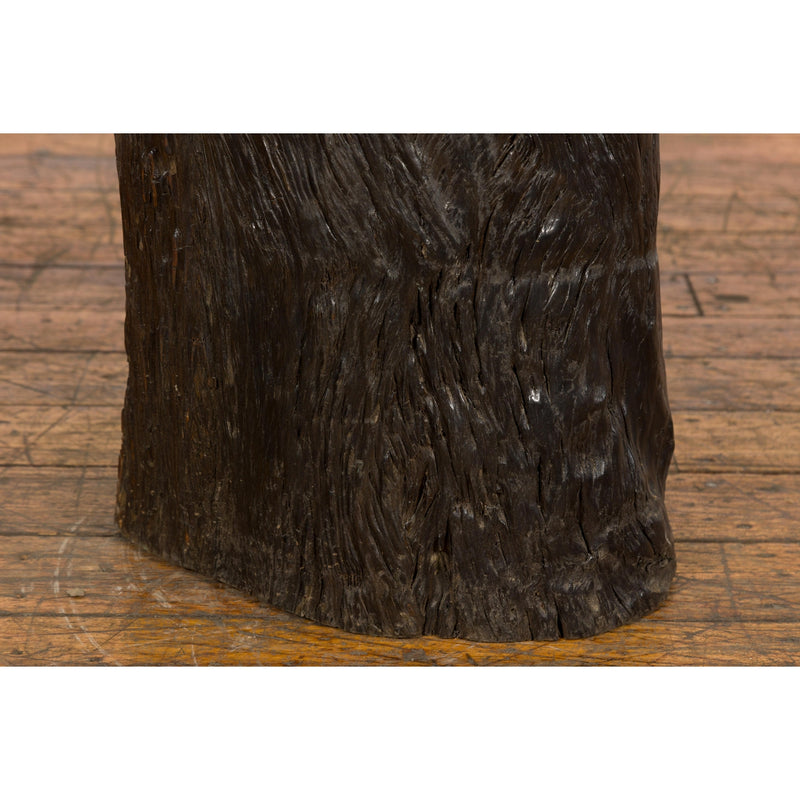 Dark Brown Wooden Tree Stump End Table-YN7831-7. Asian & Chinese Furniture, Art, Antiques, Vintage Home Décor for sale at FEA Home