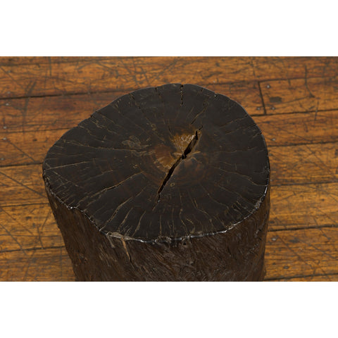 Dark Brown Wooden Tree Stump End Table-YN7831-8. Asian & Chinese Furniture, Art, Antiques, Vintage Home Décor for sale at FEA Home
