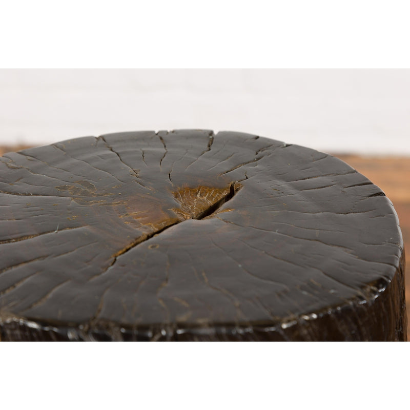 Dark Brown Wooden Tree Stump End Table-YN7831-9. Asian & Chinese Furniture, Art, Antiques, Vintage Home Décor for sale at FEA Home