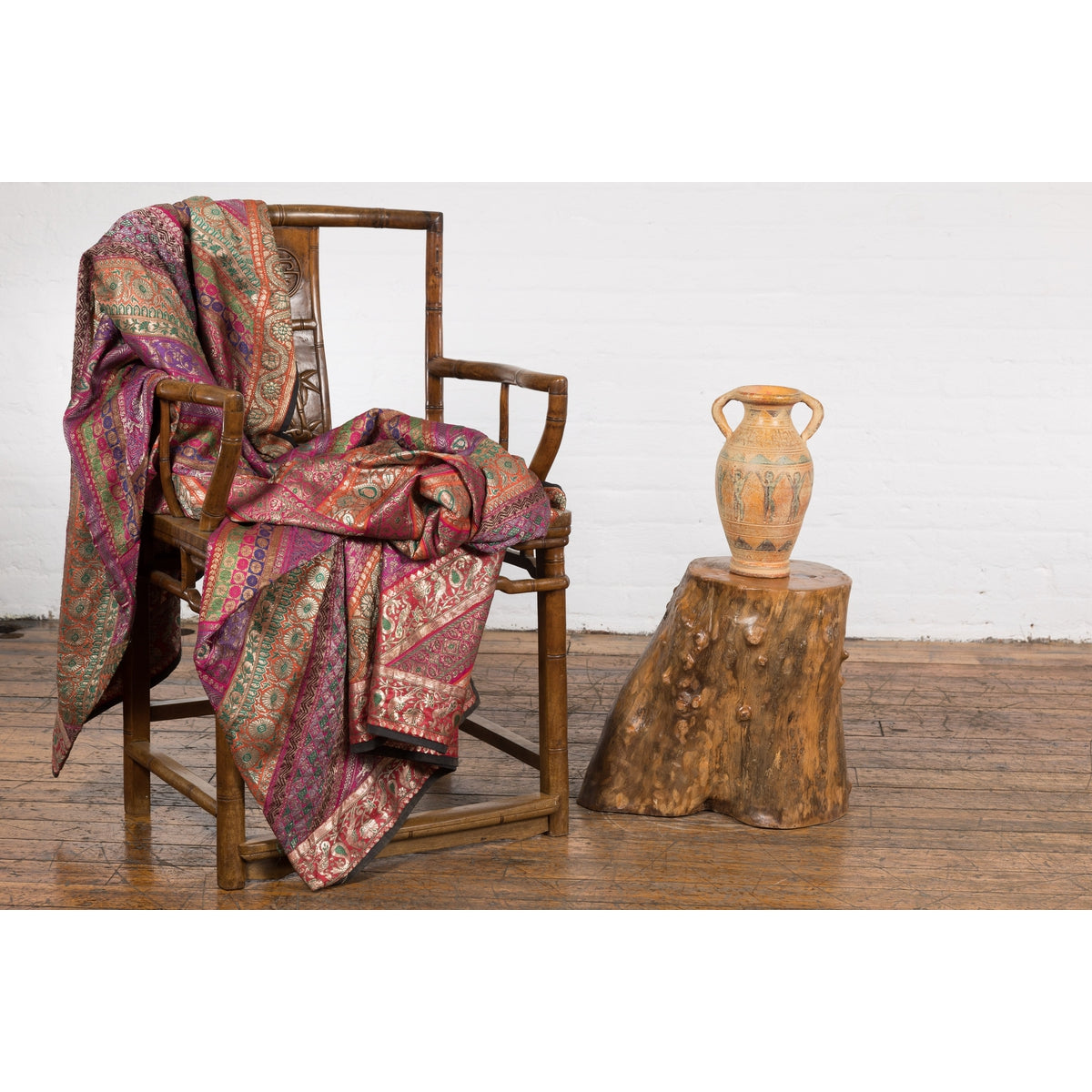 Indonesian Rustic Root Drinks Table or Stool with Light Brown Finish-2. Asian & Chinese Furniture, Art, Antiques, Vintage Home Décor for sale at FEA Home