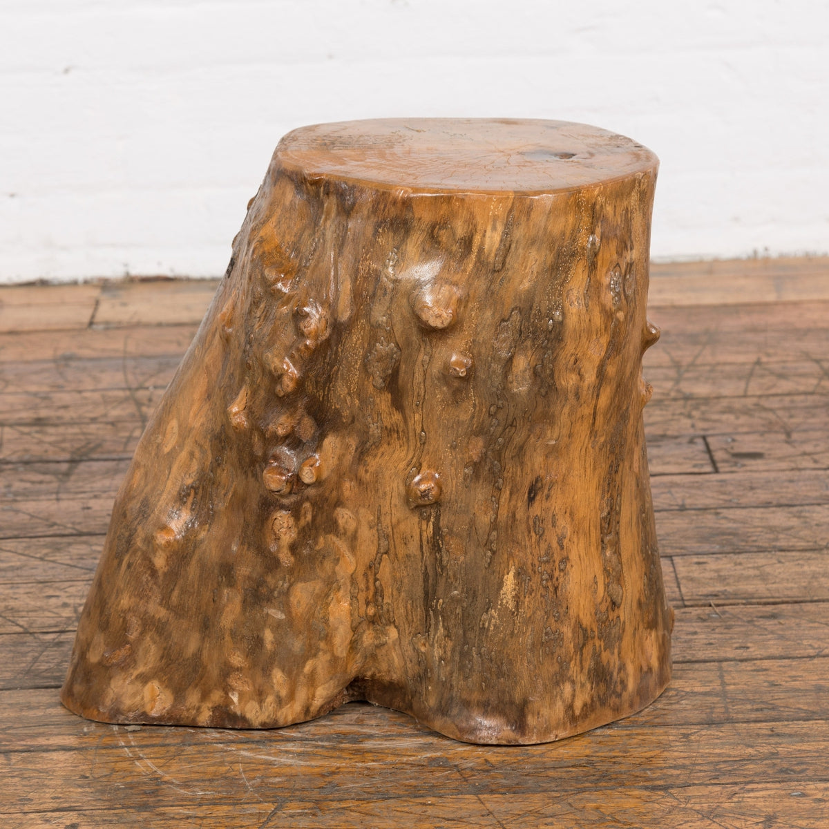 Indonesian Rustic Root Drinks Table or Stool with Light Brown Finish-4. Asian &amp; Chinese Furniture, Art, Antiques, Vintage Home Décor for sale at FEA Home