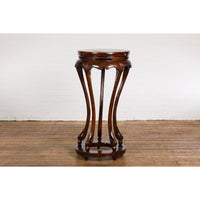 Chinese Late Qing Dynasty Plant Stand with Carved Apron and Curving Legs-YN7850-13. Asian & Chinese Furniture, Art, Antiques, Vintage Home Décor for sale at FEA Home