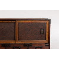 Japanese Meiji Period 19th Century Tansu Chest with Sliding Chest and Drawers