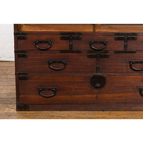Japanese Meiji Period 19th Century Tansu Chest with Sliding Chest and Drawers-YN7851-11. Asian & Chinese Furniture, Art, Antiques, Vintage Home Décor for sale at FEA Home