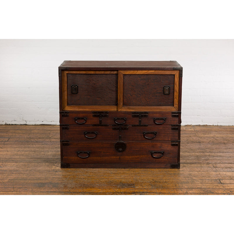 Japanese Meiji Period 19th Century Tansu Chest with Sliding Chest and Drawers-YN7851-2. Asian & Chinese Furniture, Art, Antiques, Vintage Home Décor for sale at FEA Home