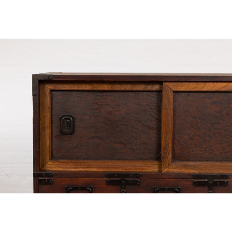 Japanese Meiji Period 19th Century Tansu Chest with Sliding Chest and Drawers-YN7851-9. Asian & Chinese Furniture, Art, Antiques, Vintage Home Décor for sale at FEA Home